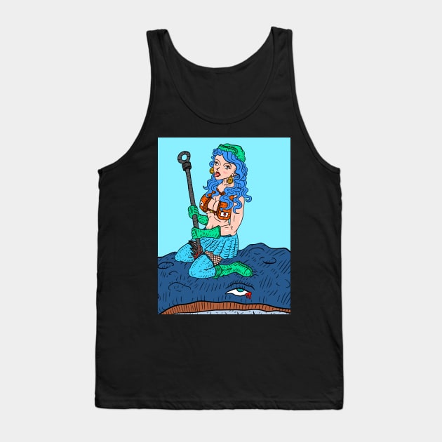 whale hunter anime parody. funny Japanese animal activist art. Tank Top by JJadx